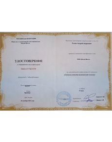 Толин Андрей Андреевич - дипломы и сертификаты